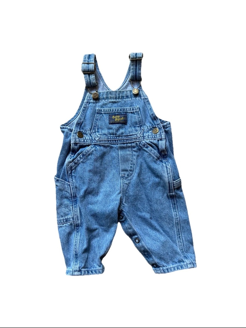 VTG OshKosh Bgosh Vestback Overalls Light Wash 18M